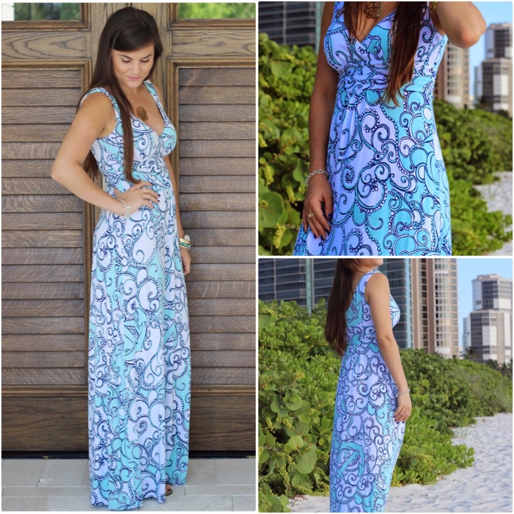 🔴Lilly Pulitzer Sloane V-Neck Maxi Dress